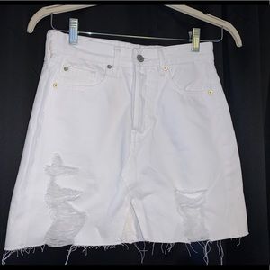 H&M White Jean Skirt